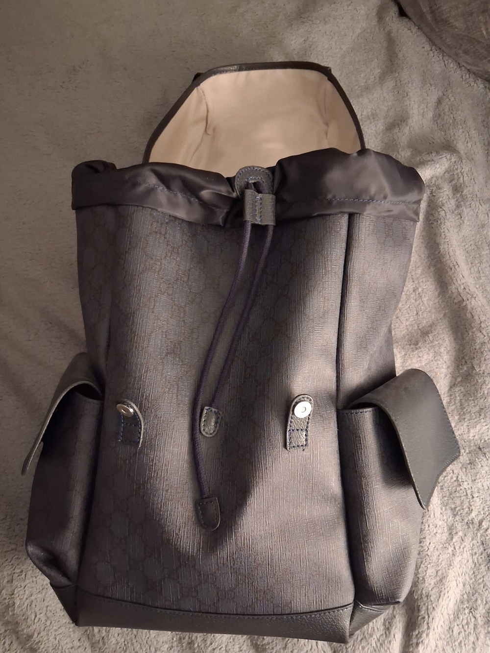 Men's Gucci Gray Drawstring Backpack